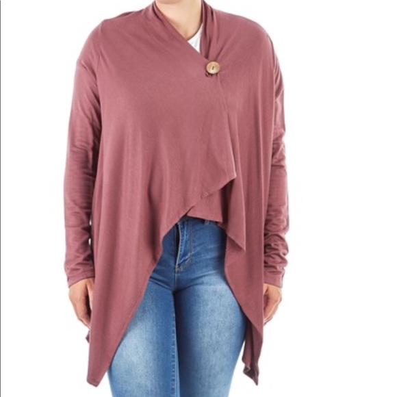 Tops - 🍓 New Gray Cardigan Long Button Fleece XL Soft